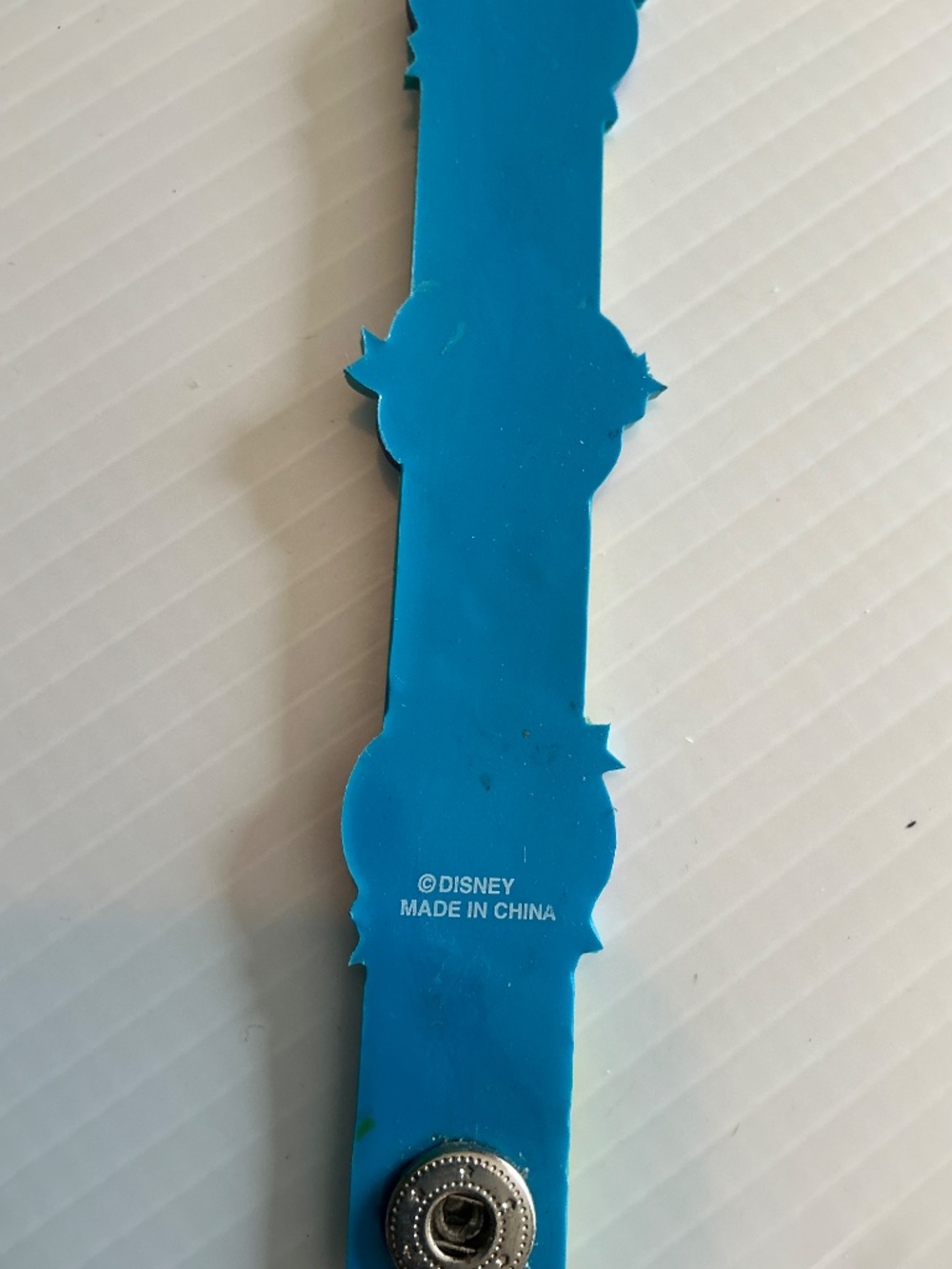 Official Disney Blue Vinyl Snap Bracelet Mickey Donald Goofy Pluto Stars - Picture 5 of 13